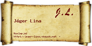 Jéger Lina névjegykártya