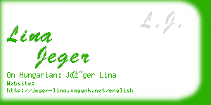 lina jeger business card